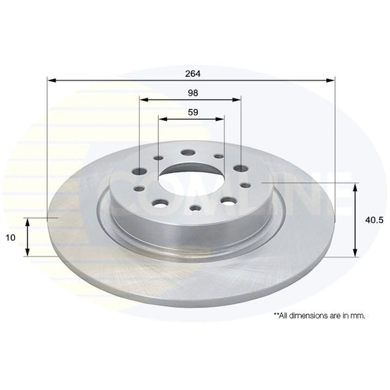Comline 2 x Solid Rear Brake Discs ADC1850-x2