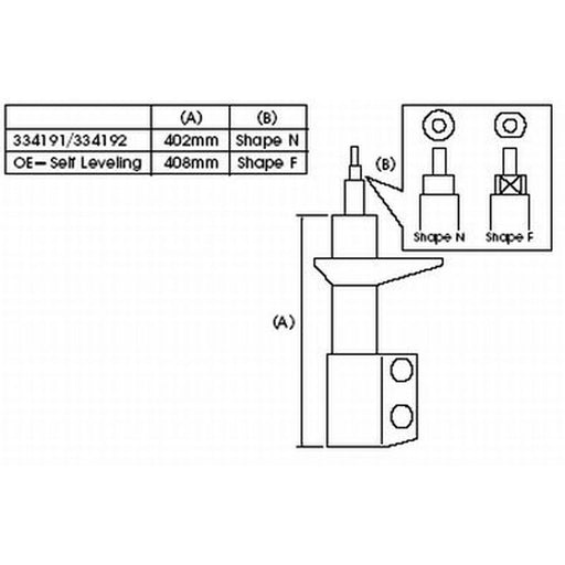 KYB Shock Absorber Damper Strut Rear Right 334191