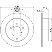 DON 2 x Solid Rear Brake Discs PCD21632-x2