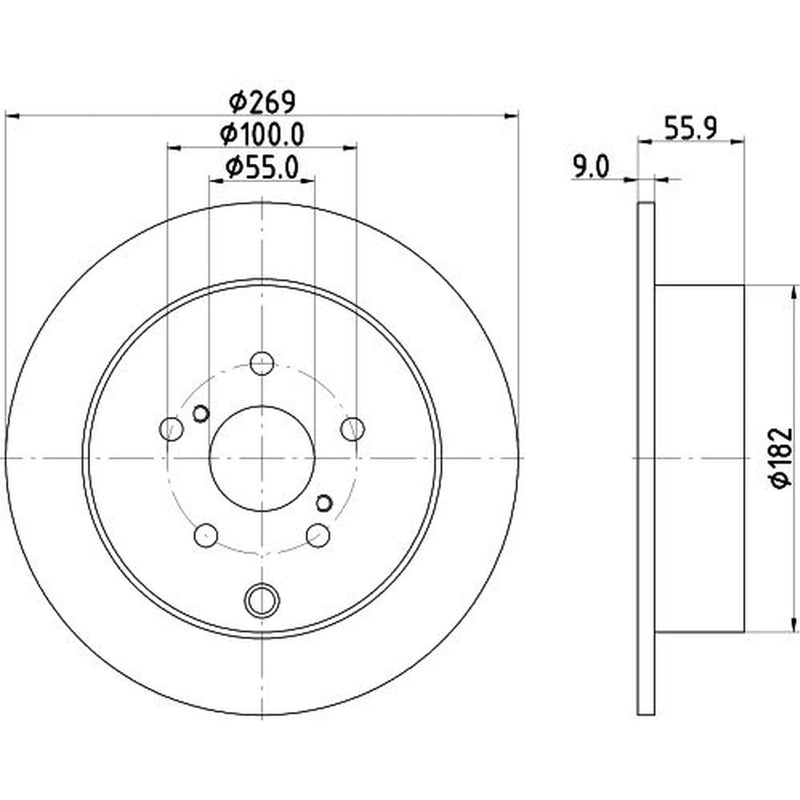 DON 2 x Solid Rear Brake Discs PCD21632-x2