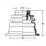 Borg & Beck Drive Shaft Bellow Kit transmission sided BCB2541