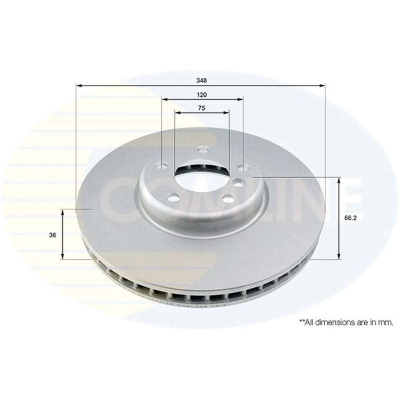 Comline 2 x Front Vented Brake Discs ADC1790VL