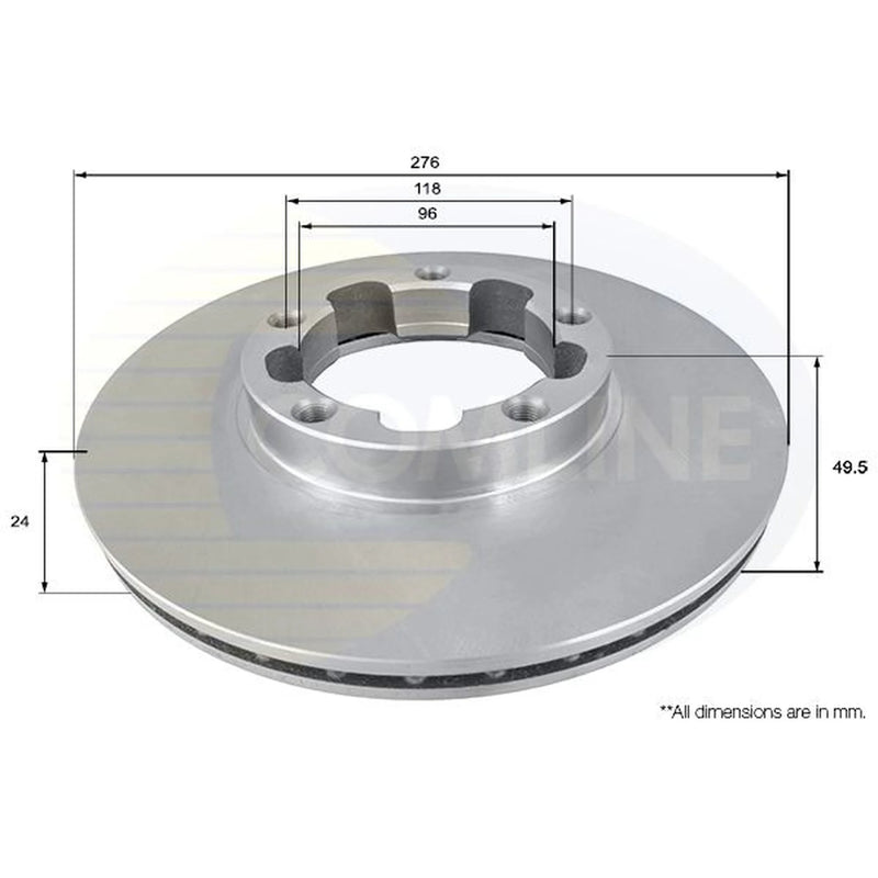 Comline 2 x Vented Front Brake Discs ADC0286V