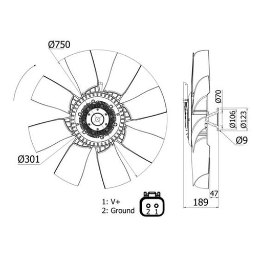 Mahle Engine Cooling Fan CFF 421 000S