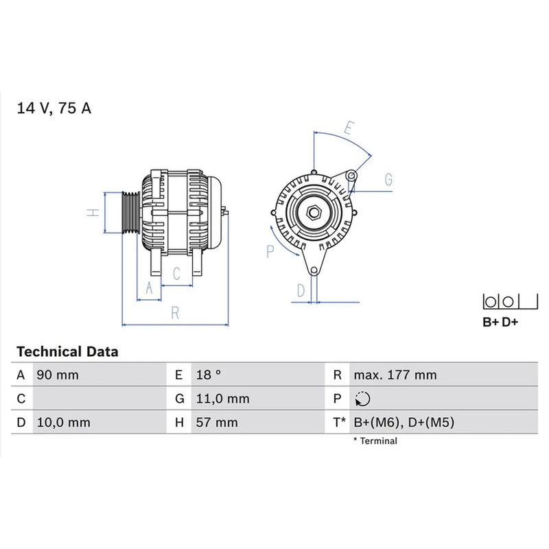 Bosch Car Alternator 12V 0 986 049 131