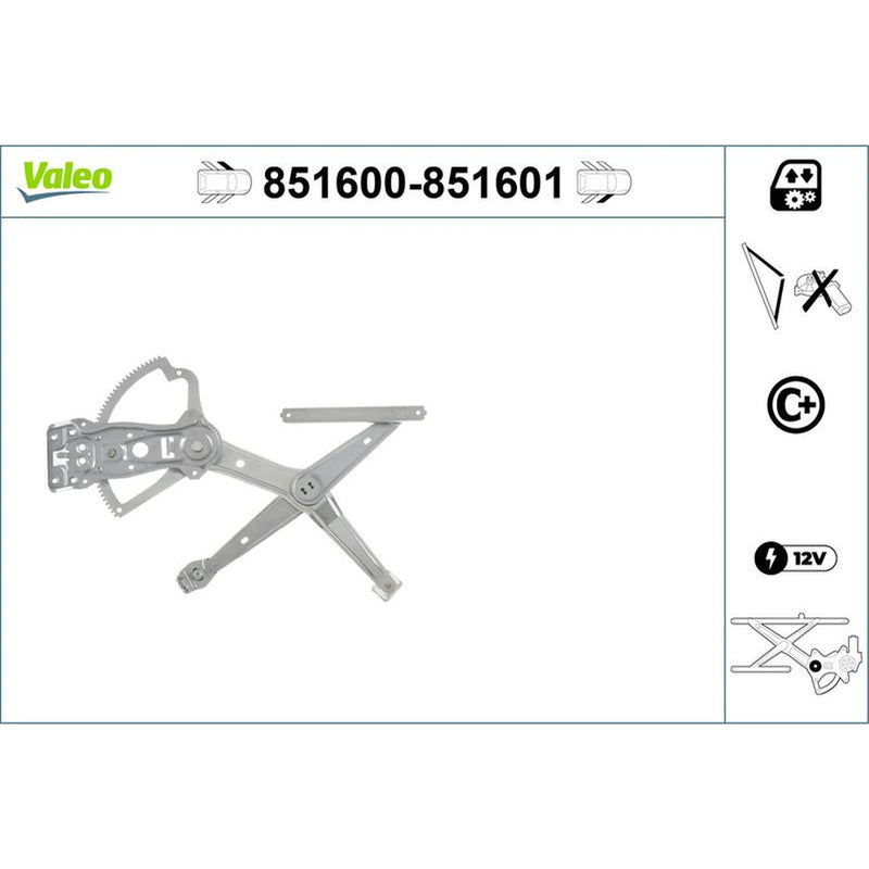 Valeo Electric Window Regulator Lifter Right Front 851601