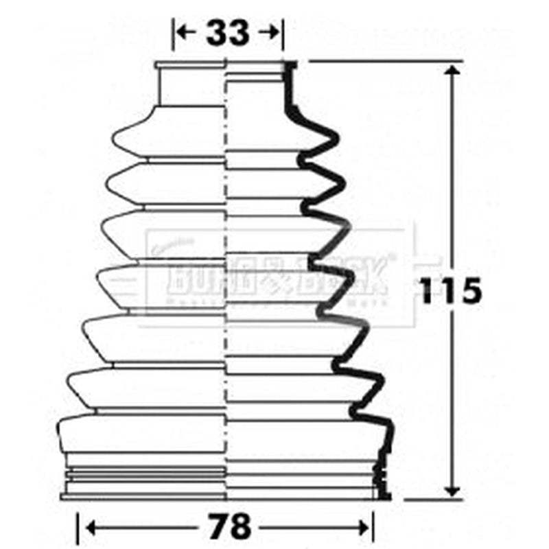 Borg & Beck Drive Shaft Bellow Kit transmission si BCB2909