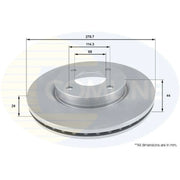 Comline 2 x Vented Front Brake Discs ADC0284V-x2