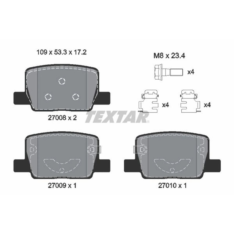 Textar Rear Brake Pad Set 2700801