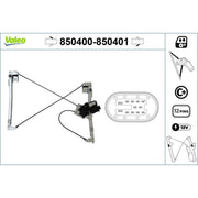 Valeo Electric Window Regulator Lifter Left Front 850400