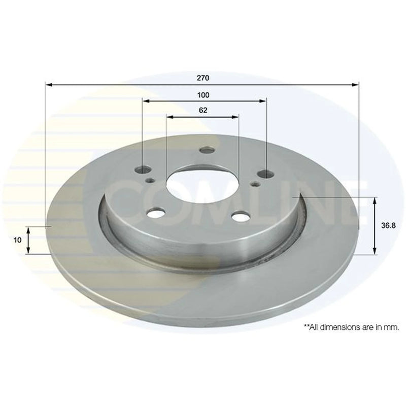 Comline 2 x Rear Brake Discs ADC01146-x2