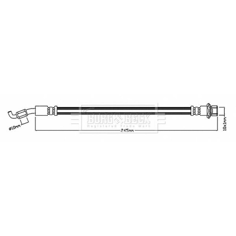 Borg & Beck Brake Hydraulic Hose Line outer BBH8743