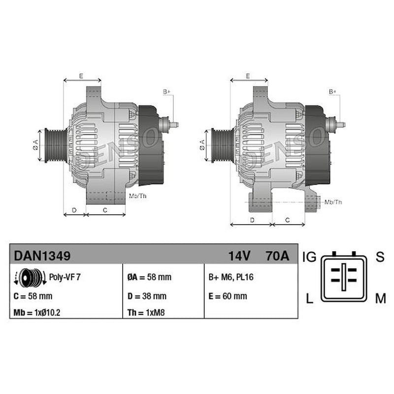 Denso Car Alternator 12V fits Toyota Dyna Platform 2001 on 2.5