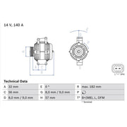 Bosch Car Alternator 12V 0 986 046 200
