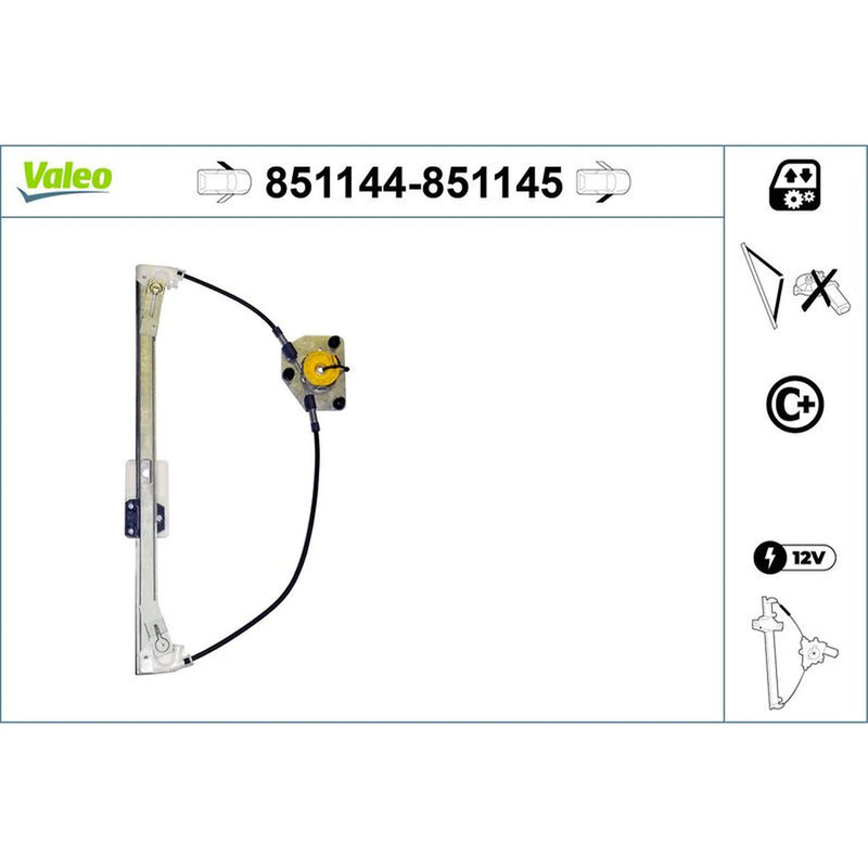 Valeo Electric Window Regulator Lifter Right Front 851145
