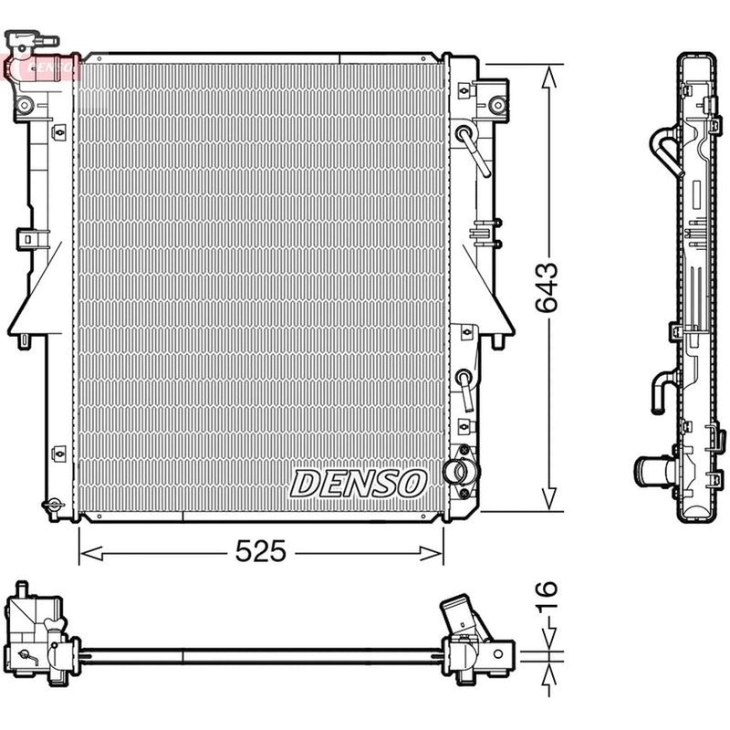 Denso Engine Radiator fits Mitsubishi L200 / Triton 2014-2015 2.4