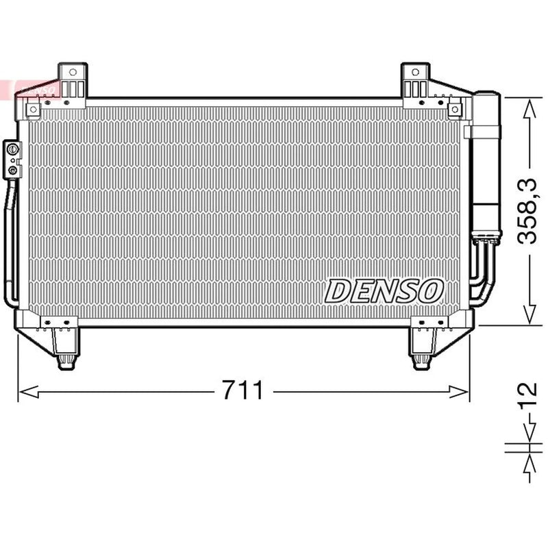 Denso Air Conditioning Condenser fits Mitsubishi Outlander III 2012-2022