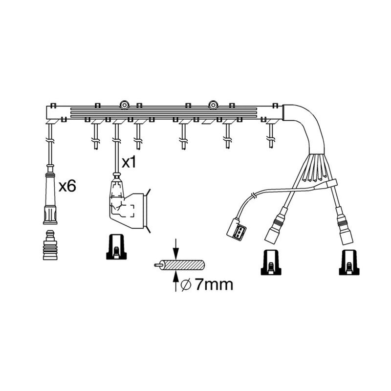 Bosch Ignition HT Lead Cable Kit 0 986 356 362