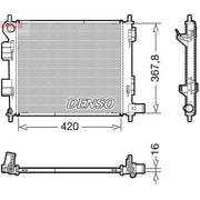 Denso Engine Radiator fits Hyundai I10 II 2013-2019 1.0 1.2