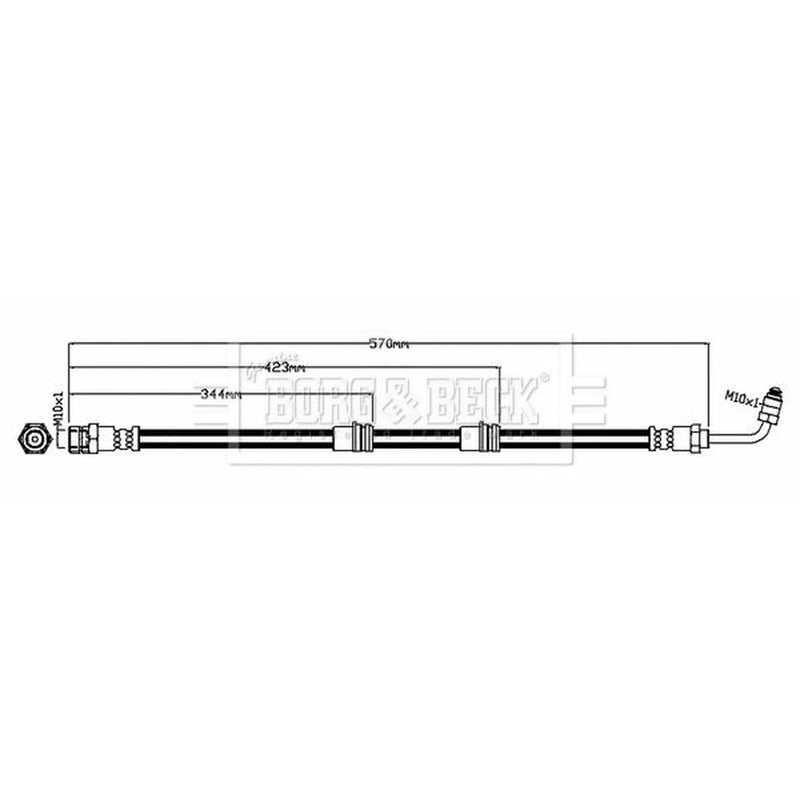 Borg & Beck Brake Hydraulic Hose Line Front Right BBH8712