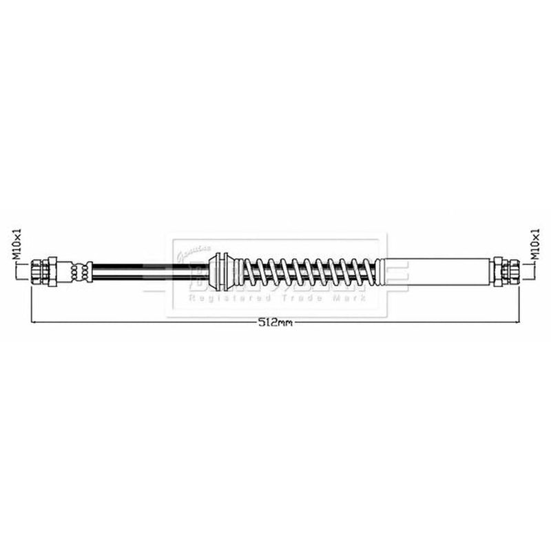 Borg & Beck Brake Hydraulic Hose Line Rear Right BBH8749