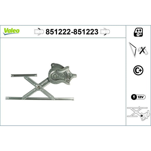 Valeo Electric Window Regulator Lifter Right Front 851223