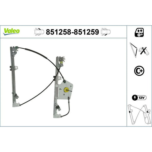 Valeo Electric Window Regulator Lifter Left Front 851258
