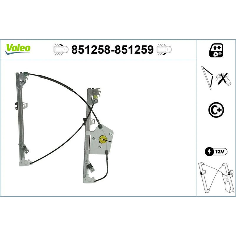 Valeo Electric Window Regulator Lifter Right Front 851259