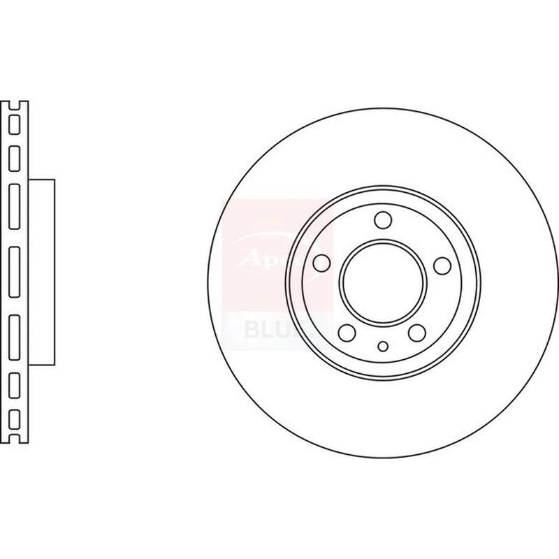 Apec 2 x Vented Front Brake Discs SDK6809-x2