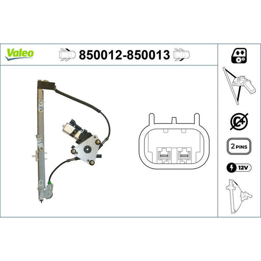 Valeo Electric Window Regulator Lifter Right Front 850013