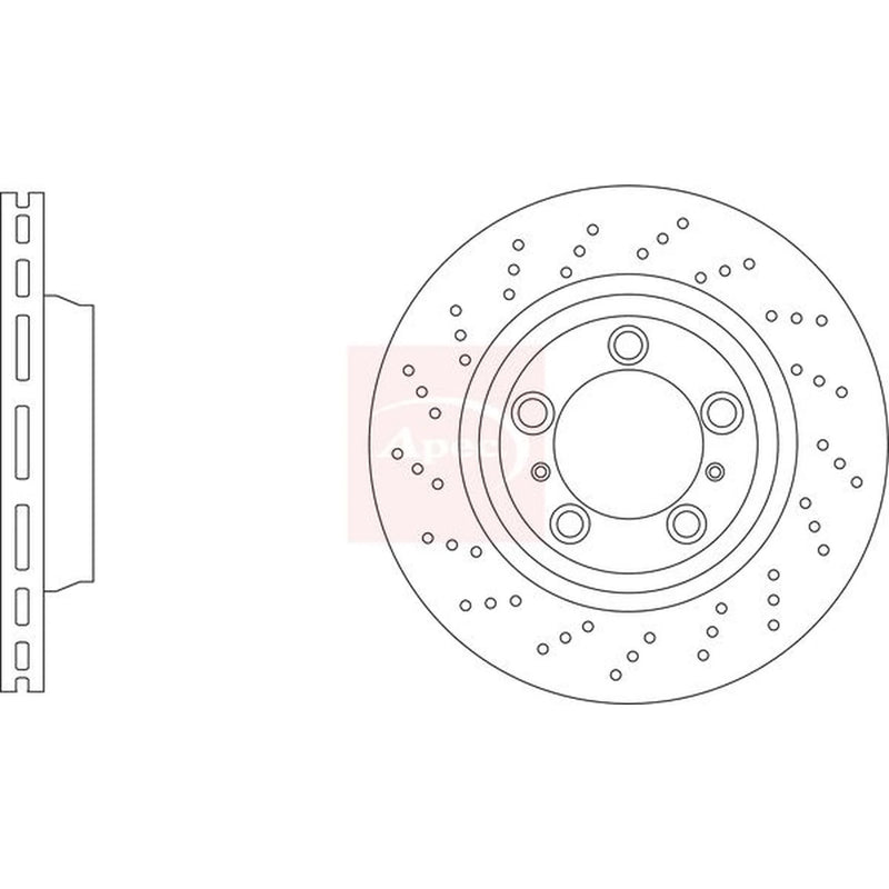 Apec 2 x Front Perforated/Vented Brake Discs DSK3360