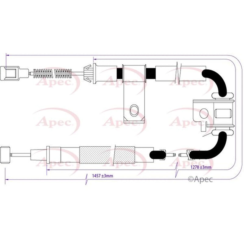 Apec Handbrake Cable Right Rear CAB1446