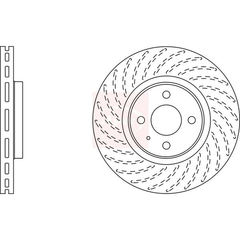 Apec 2 x Front Perforated/Vented Brake Discs DSK2778