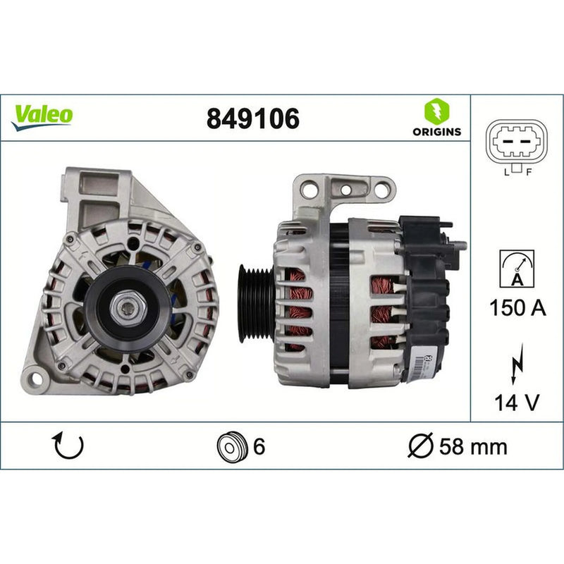 Valeo Car Alternator 12V 849106