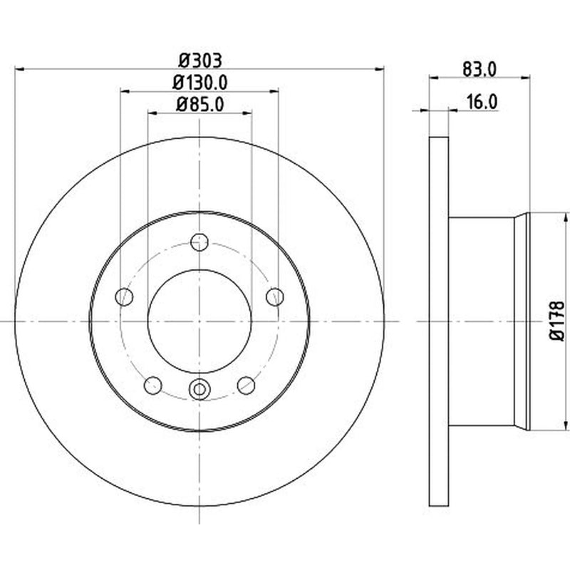 Mintex 2 x Solid Front Brake Discs MDC671-x2
