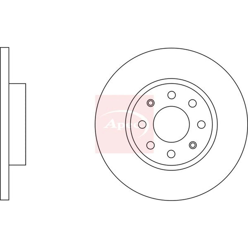 Apec 2 x Solid Front Brake Discs DSK2569-x2