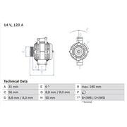 Bosch Car Alternator 12V 0 986 043 900