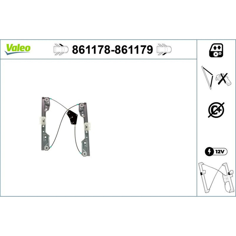Valeo Electric Window Regulator Lifter Right Front 861179