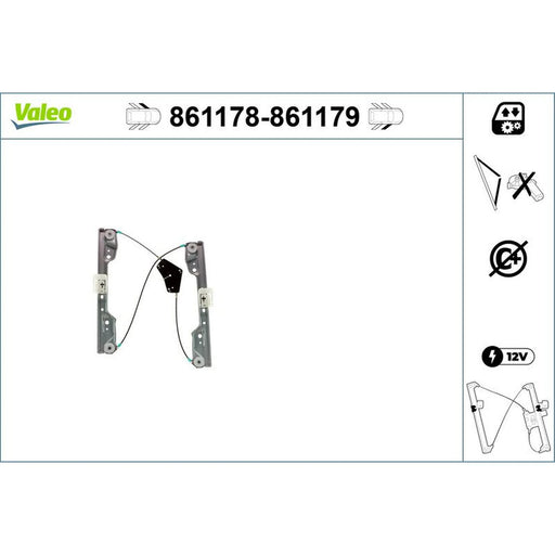 Valeo Electric Window Regulator Lifter Right Front 861179