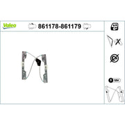 Valeo Electric Window Regulator Lifter Left Front 861178