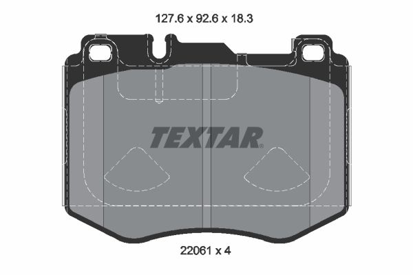 Textar Brake Pad Set Front 127.6mm x 92.6mm x 18.3mm 2206103