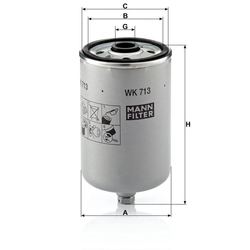 MANN-FILTER Fuel Filter Element WK 713