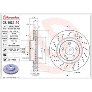 Brembo 2 x Perforated/Vented Front Brake Discs 09.9825.11-x2
