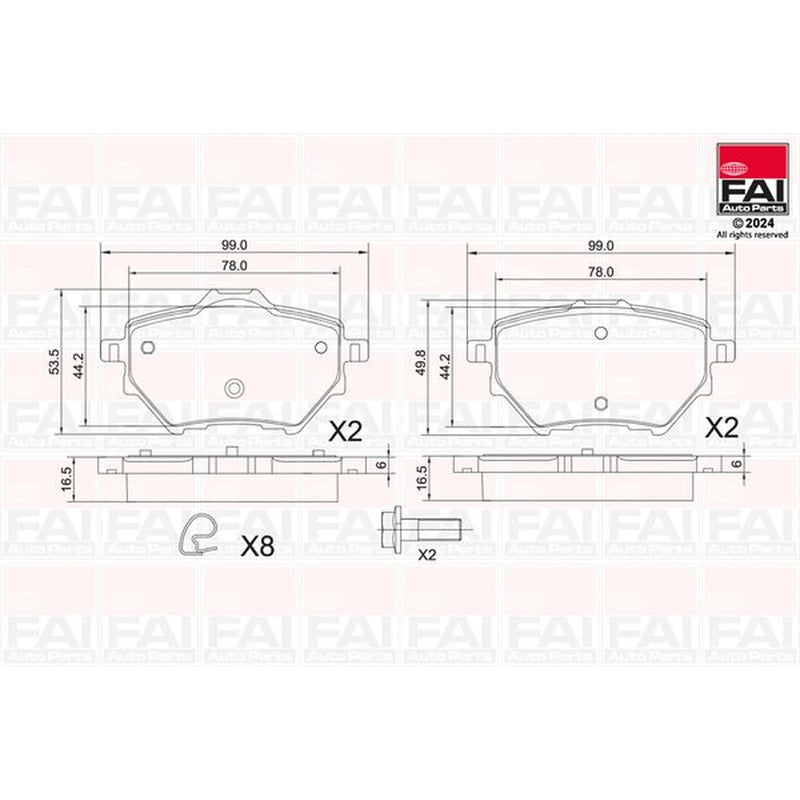 FAI Rear Brake Pad Set BP157