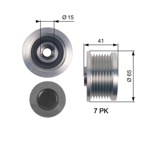 Gates Alternator Overrunning Freewheel Clutch OAP7125