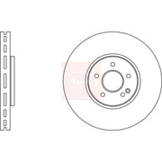 Apec 2 x Vented Front Brake Discs DSK2725-x2