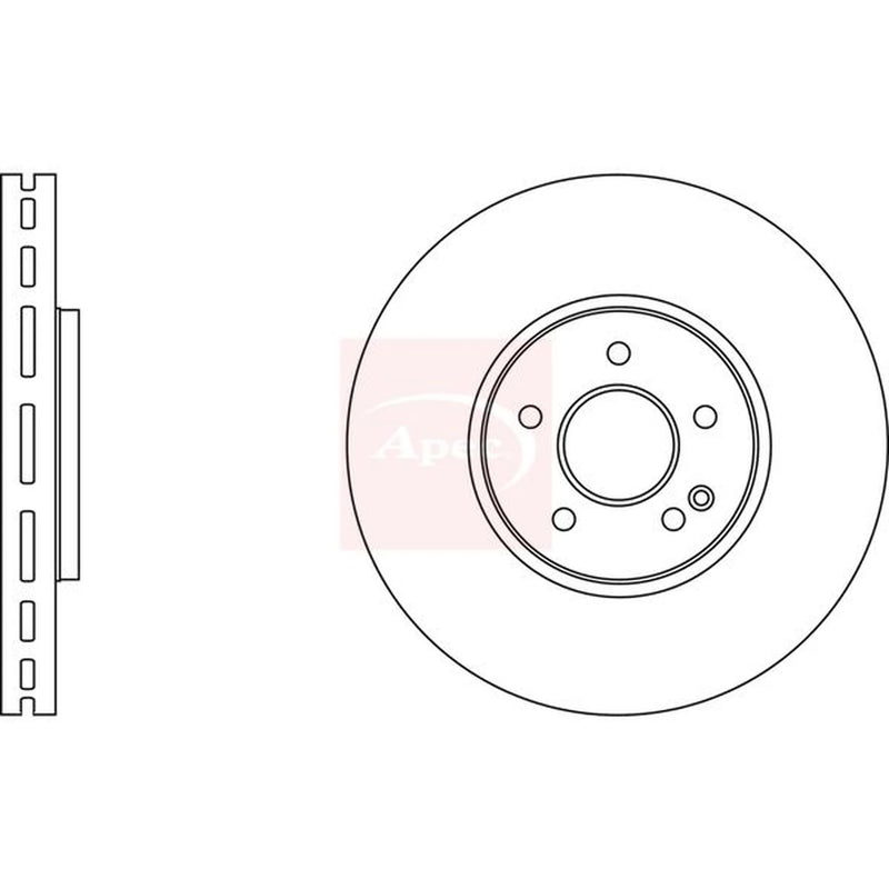 Apec 2 x Vented Front Brake Discs DSK2725-x2