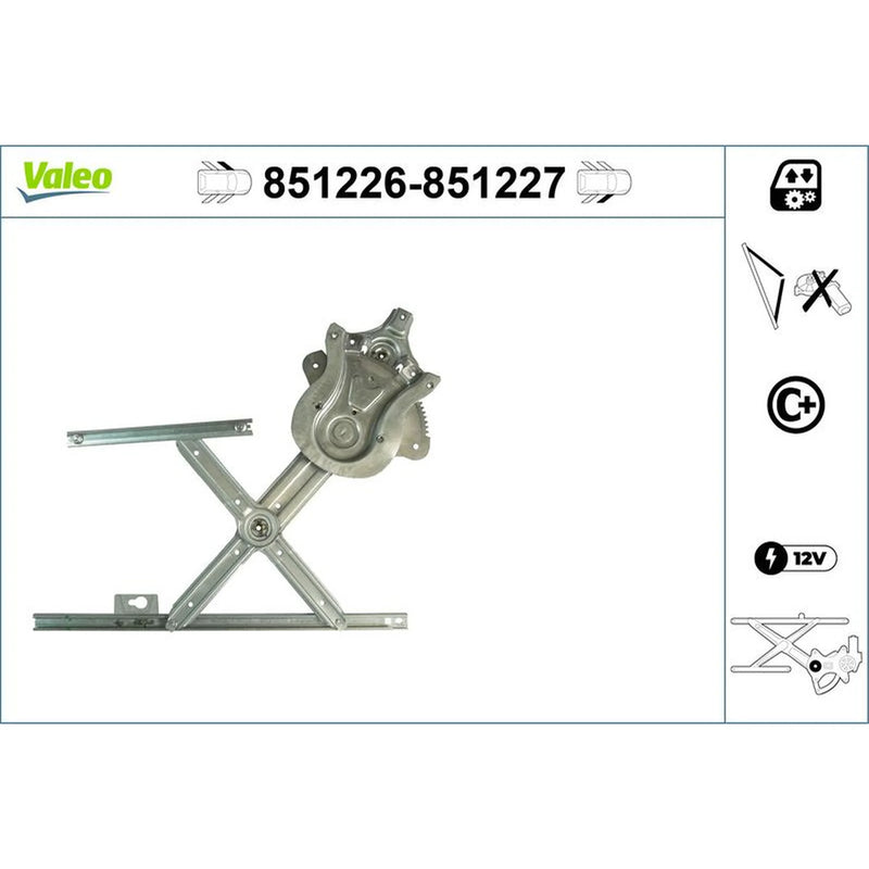 Valeo Electric Window Regulator Lifter Right Front 851227