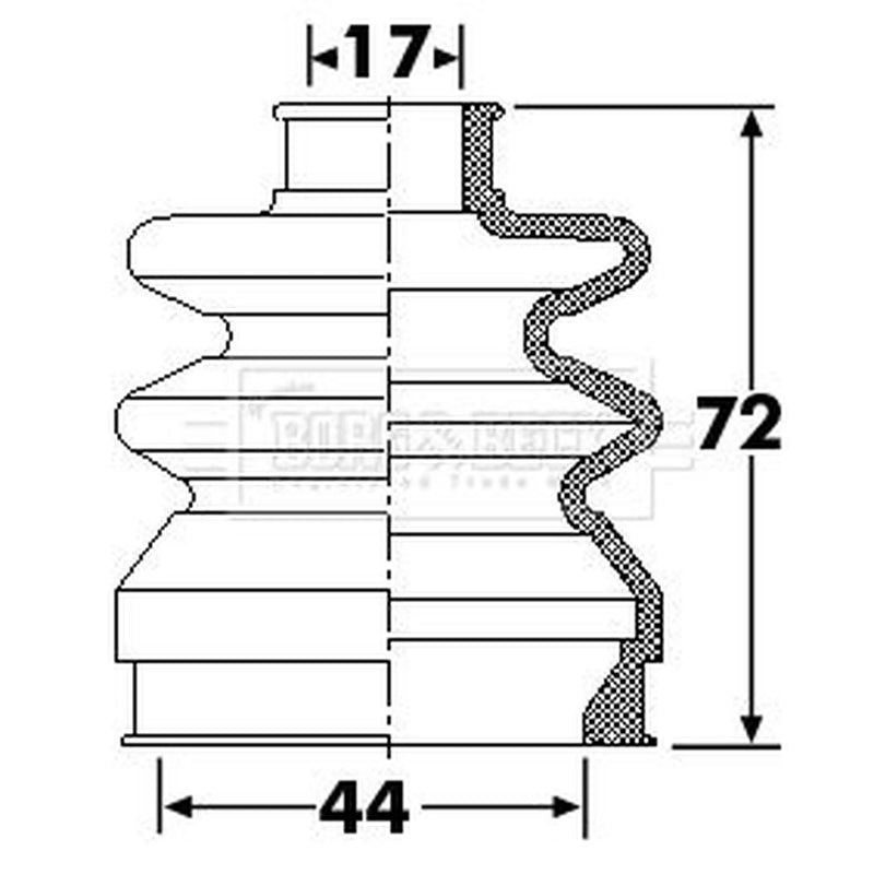 Borg & Beck Drive Shaft Bellow Kit transmission sided BCB6264