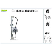 Valeo Electric Window Regulator Lifter Right Rear 852569